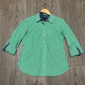Tommy Hilfiger Heritage Shirt Button Up Green Checkered Women